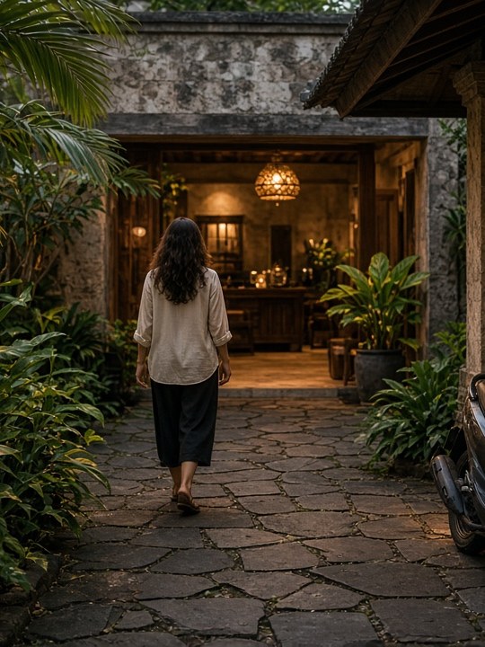 Boutique Bali hotel courtyard